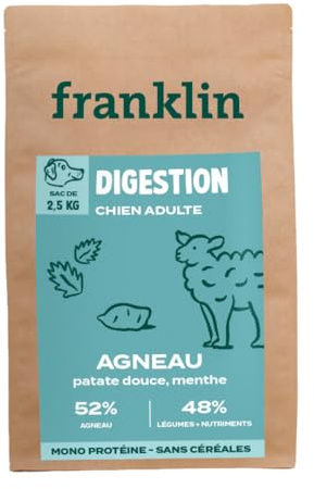 FRANKLIN – Croquettes pour Chien Sensible – 52% Agneau – 2,5 kg