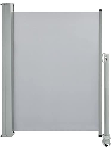 Auvent latéral rétractable de patio 100 x 300 cm Gris