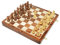House of Chess - Viktorianisches Staunton Goldenes Akazienholz-Schachset - 35,6 x 35,6 cm Holz-Klappschachbrett mit algebraischer Notation - Schachfiguren aus Holz mit Königshöhe 7,6 cm + 2