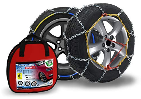 COMPASS Schneeketten Snow 12mm für Reifen 205/55 R16 ÖNORM, TÜV geprüft (090) 1 Paar, Extra Stark
