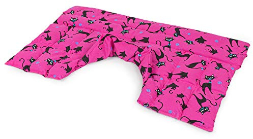 Wärmekissen Nacken: Rapssamenkissen Schulter & Nackenkissen mit Kragen. Wärmekissen Körnerkissen Nackenwärmer für Mikrowelle und Backofen (Katzen-pink, Rapssamen)