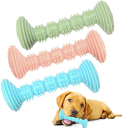 Hundespielzeug Kauspielzeug für Kleine und Mittlere Hunde - Hundezahnbürste Zahnpflege Zahnreinigung - Welpen Zahnen Kauen Spielzeug 3 Stück