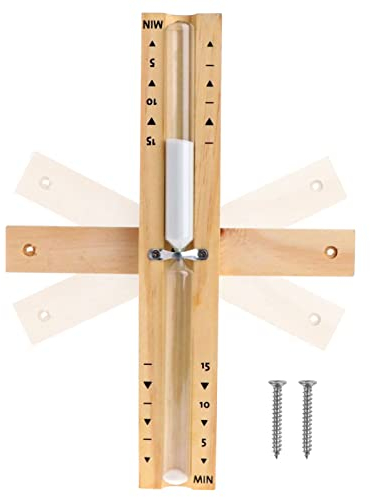 Sanduhr Sauna, 15 Minuten Sauna Sanduhr Zubehör, Drehbare Sauna Uhr Holz, Hitzebeständig Wandmontage Umweltfreundlich Sauna Sanduhr, Sauna Sanduhr, Wandmontage Saunauhr mit 2 Edelstahl Schrauben