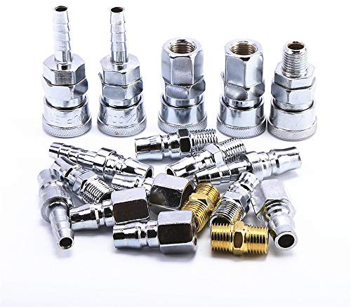 Nitto Lot de 18 raccords à air comprimé 1/4 BSP Raccord rapide pour compresseur