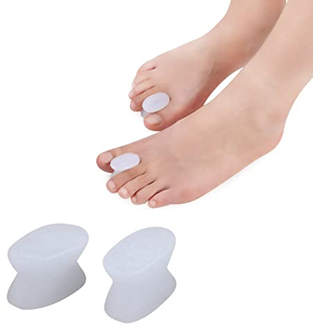 Gel Blanc Orteil Épandeur Correcteur Écarteur, 4 pièces D'orteil Séparateurs Lisseur Soulagement pour Hallux Valgus Soulagement de la douleur-pour Les Femmes et Les Hommes