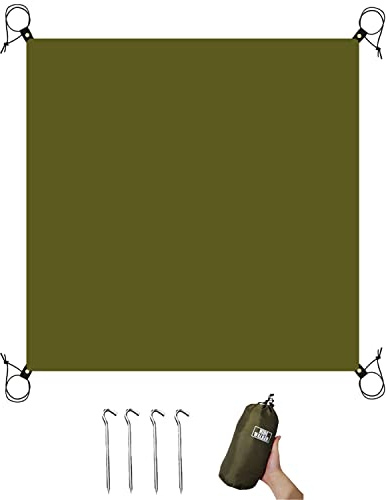 2x2m Small Waterproof Ground Sheets for Camping Lightweight Underlay Under Tent Tarp Outdoor Awning Carpet Universal Tent Footprint Groundsheet