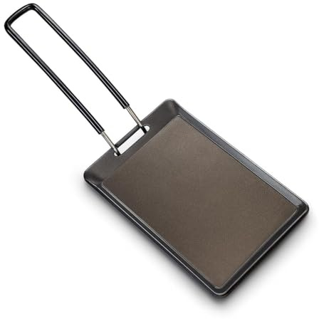 SPYMINNPOO Mini-Grillplatte, Eisen, Tragbar, Kompakt, Leicht zu Reinigen, BBQ-Grillpfanne für Camping zu Hause Im Freien