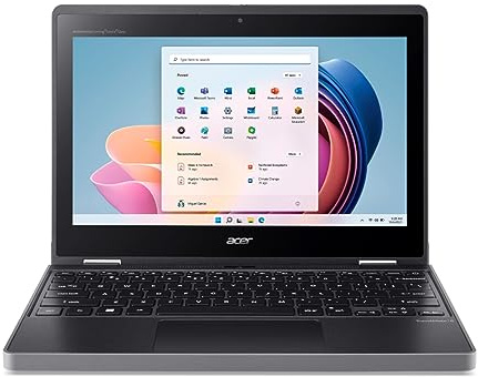 acer TravelMate Spin B3 B311RN-33 TMB311RN-33-C0JS Ordinateur portable convertible 2 en 1 avec écran tactile 11,6 HD 1366 x 768 Intel N100 Quad-core (4 cœurs) 4 Go RAM totale 128 Go SSD Noir