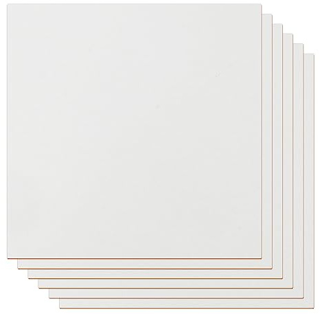 6 Stück 30 x 30 x 0,3cm Linde Platten, Unbehandeltes Holzbrett Quadratischer Rohling Holzausschnitte Sperrholz, Für Lasergravurprojekte, Kunst Und Handwerk (White)