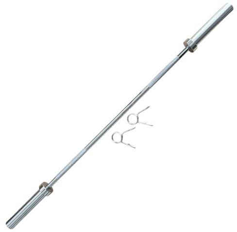 6FT Olympic Barbell 2 (11.3KG) with Spring Collars – Weightlifting Bar for Home Gym, Strength Training, Powerlifting & Bodybuilding