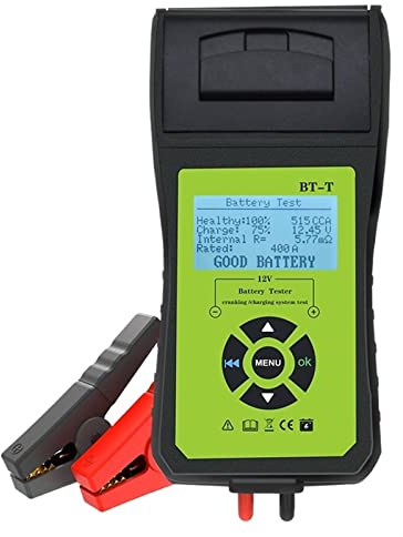 Comprobador de batería Bt-t Analizador del sistema de batería de la batería del automóvil con la impresora Multilenguage Sistema de energía automotriz medidor de diagnóstico Analizador del sistema de