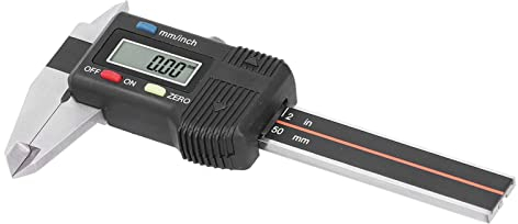 Lwuey Calibro Digitale,Calibro Vernice Acciaio Inox Elettronico Micrometro Strumento Misurazione Lettura Chiara 50mm Corsa Schermo LCD Conversione Metrica Frazione 6 Pollici Progetto Fai da Te