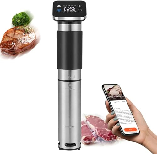 Cocina Sous Vide de 1300 W, Circulador de Inmersión de Cocina de Precisión WiFi con Temporizador Digital y Control de Temperatura, Máquina Sous Vide de Calentamiento Rápido Ultra Silencioso