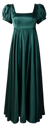 ReminisceBoutique Regency-Kleider für Damen, Bridgerton-Kleid, Jane Austen, Ballkleid, Empire-Taille, Grün, 36