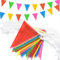 Banderole en Tissu Multicolore de 200 m, 400 bannières triangulaires, Guirlande de fanions d'extérieur, Drapeaux pour Anniversaire, fête prénatale, Mariage, décoration de fête intérieure