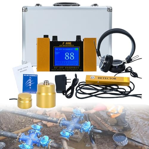 GTANND Detector de Fugas de Agua, Herramienta Profesional de detección de Fugas de tuberías de Alta Resistencia con Auriculares para tuberías de Agua/tuberías de Cemento/tuberías de Acero