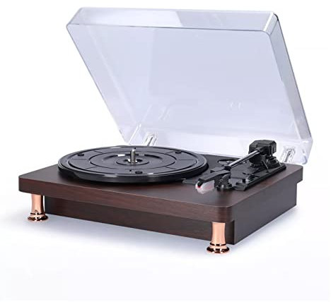 STRAFBRG Giradischi in Vinile retrò con Coperchio Antipolvere Giradischi in Stile nostalgico Classico Giradischi 33/45/78 Giri/min Grammofono Fonografo
