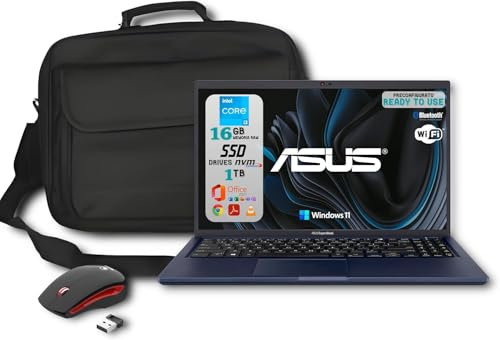 Asus ExpertBook B1 (B1502), Display 15.6 Full HD, CPU Intel Core i3-12th, 16GB Ram DDR4, 1TB (1000GB) NVMe, Windows 11 Pro, Office 2021 Pro Plus - Mouse Usb Wireless + Borsa - Notebook Pronto All'Uso