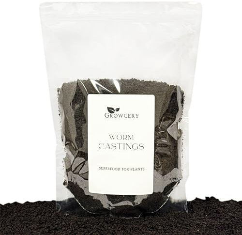Growcery Worm Castings - Premium Fertiliser for Plants, Superior Soil Improver UK, Rich Vermicompost for Enhanced Plant Health and Vigour, Fertiliser for Outdoor and Indoor (3L)