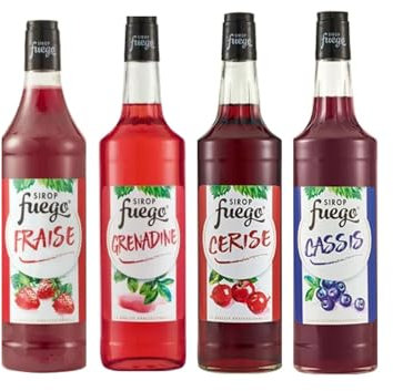 Jarabe – Fuego, fresa, granadina, cereza, grosella negra (4 x 1 L)