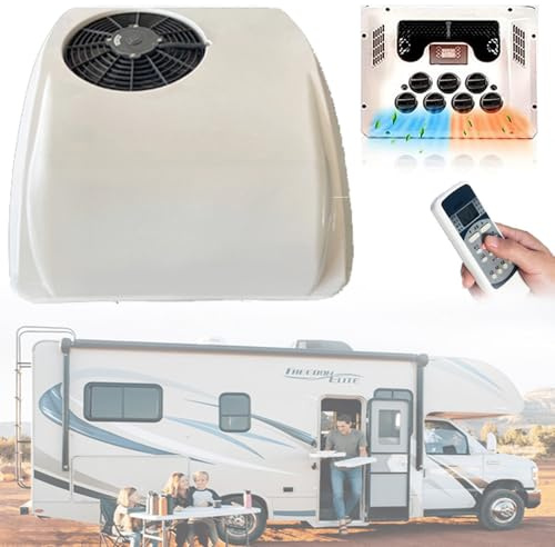 Qiang DC Climatiseur 2 en 1 de Toit RV avec Refroidissement et Chauffage - Système électrique pour Camping-Car, Voiture, Camion, Camper, 12V