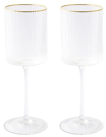 EASY LIFE Set 2 calici Vino con Filo Oro Festive