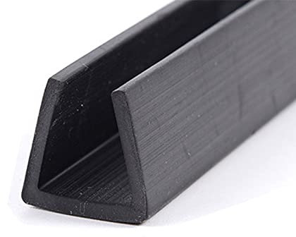 Cinta aislante de corrientes de aire Canal de goma en U de 5 m de largo, sello de goma for molduras de bordes, for proteger bordes metálicos, negro/negro/12 mm * 12 mm (grueso 3 mm)(12Mm*12Mm(Thick