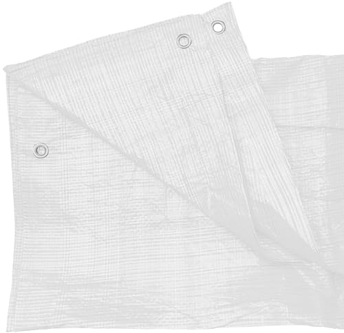 Heavy Duty Waterproof White Tarpaulin Ground Sheet 100G for Outdoor Cover Protection CampingGarden Roofing Furniture and Floor Use (2m x 2m)