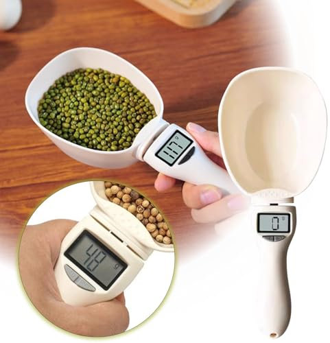 Akgukrseh Digital Measuring Spoon UK, 800G/1G Accuracy Weight Scale Tools Adjustable/Weighing/Electronic Measuring Spoon Measuring Spoon Sets Measuring Spoons Grams for Kitchen and Dog Cat Food