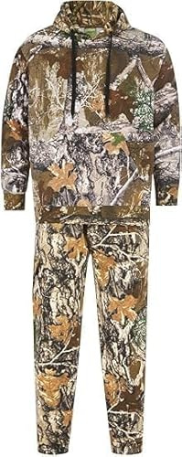 GA COMMUNICATIONS Mens Jungle Tracksuit Camouflage Fishing Hunting Pull Over Hoodie with Joggers, Casual Warm Elasticated Cuff Sweatsuit Top With Drawstring Jacket Joggers Sets, UK Plus Size S To XL
