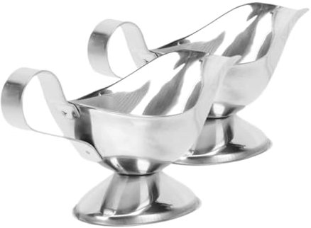 Hoement 2piezas Salsera De Acero Inoxidable Unidades Para Comida Occidental Para Servir Salsa o Leche Salsera Versátil Para Condimentos y Salsas Cualquier Mesa