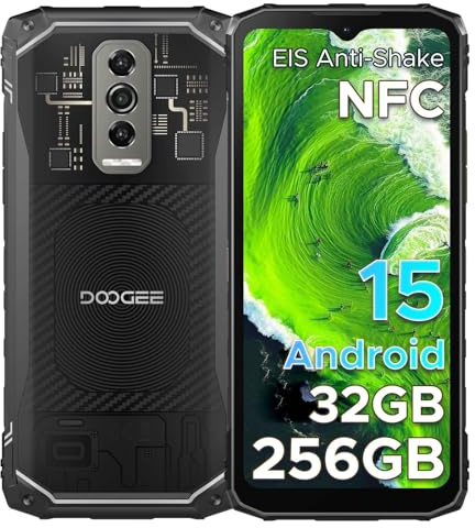 DOOGEE BLADE10ULTRA Móvil Resistente IP68 4G, 32GB RAM 256GB, Batería Larga Duración, Pantalla 6,56 Pulgadas 90Hz, Cámara 50MP, NFC, Dual SIM, Android 15, Negro