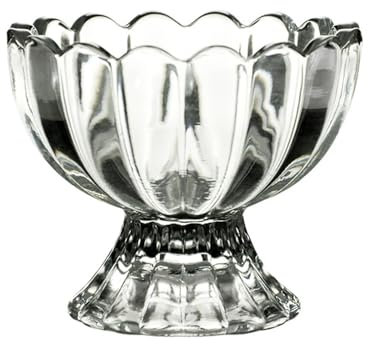 MENGLI-2024 Mantequera con Tapa Mantequera de Cristal con Forma de Flor for Cocina, Tazas de Helado y Platos de Postre Mantequera