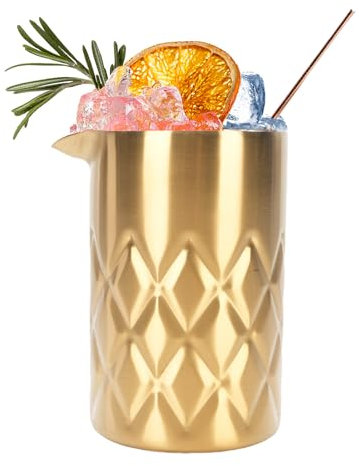 Cocktail -Mischglas, 540 Ml Edelstahlstangenmischmischung Martini Rühren Glas für Flüssige Kaffeemilch -Espresso (Goldgepackter)