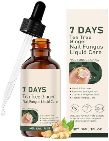 Nail Fungus Treatment for Toenail, Tea Tree and Ginger Fungal Nail Treatment Extra Strong, Tea Tree Oil for Nail Fungus, Anti Fungal Polish, Nail Strengthener for Damaged Nails