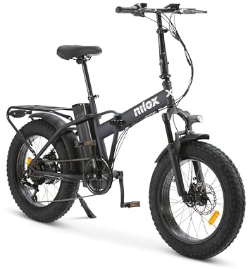 Nilox, Ebike X8 Pro, Bici Elettrica Pieghevole, Fino a 70 km di Autonomia, Fino a 25 km/h, Motore 36V/250W e Batteria Removibile, Ruote 20”, Cambio Shimano 6 Velocità, Freni a Disco, Blu Notte