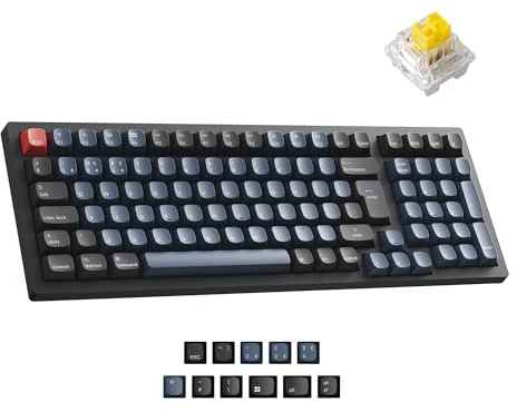 Keychron K4 Pro Custom Wireless Mechanical Keyboard - Banana Switch RGB Backlit, QMK/VIA Programmable, Bluetooth/USB-C Connectivity, 96 Keys Hot-swappable for Office & Gaming (UK Layout) - Black