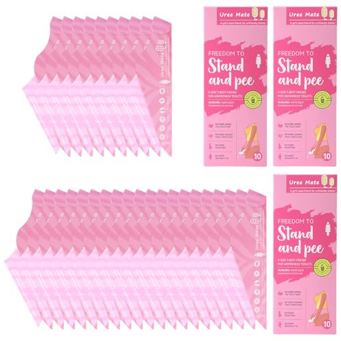 Aohyue 30 Pezzi Coni per Pipi Donna USA e Getta, Imbuto Portatile per Pipi in Carta, Orinatoio in Piedi, Pieghevole, Adatto a Donne in Gravidanza, Persone con Mobilità Ridotta, Campeggio e Viaggi