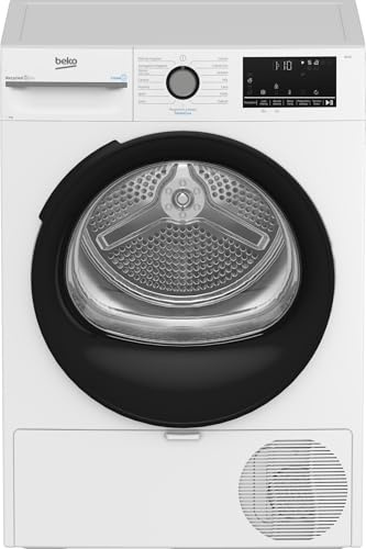 Beko BMGT491SBI_IT 9 kg, Klasse C, Invertermotor, Digitalanzeige, SteamCure-Dampffunktion, Farbe Weiß, Bullauge Schwarz