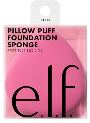 e.l.f. Pillow Puff Foundation Sponge, Bouncy, Ultra-Soft Foam Makeup Sponge for Liquid Foundation, Creates an Airbrushed Finish, Vegan & Cruelty-Free