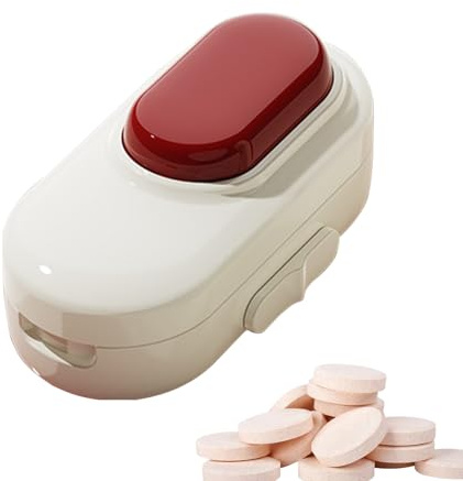 Pruojhw Liten tablettskärare | 1/4 bärbar exakt tablettdelare, exakt avdelare med centreringsanordning | för kvinnor män vuxna enkel medicinskärning