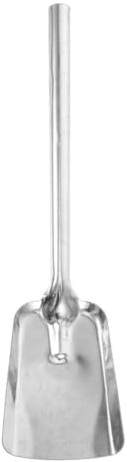 VANZACK Heavy-Duty Cast Iron Ash Shovel for Fireplace and Wood Stove, Large Round Coal Scoop with Long Handle, Metal Fire Pit Tool for Ash and Coal Removal in Home Heating and BBQ