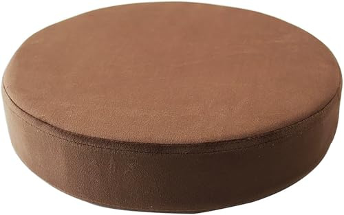 ZZDZW Rundes Stuhlkissen 35/40/45/50cm, Weiches Samt Sitzkissen mit Reißverschluss, Innen & Aussen für Esszimmer Garten Büro Bistrostühle, Anti-Rutsch Verdickt, 1 Stück(Dunkelbraun,40cm)
