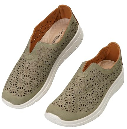 JOMIX Zapatillas Mujer Sin Cordones, Transpirables Caladas, Suela Ligera Amortiguadora, Calzado de Caminar Cómodo Antideslizante