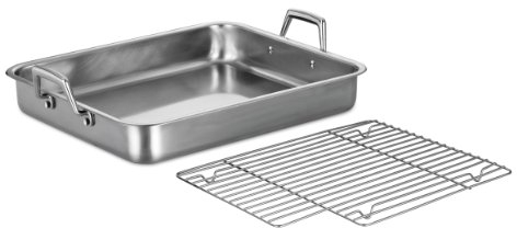 Tramontina 80203/005DS Gourmet Prima 16.5-Inch Rectangular Roasting Pan with Basting Grill, Large, Stainless Steel by Tramontina
