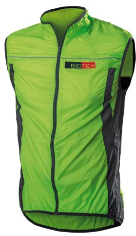 Biotex Gilet X-Light Antivento da Uomo per Ciclismo e Running, Intimo Tecnico Sportivo Ottimo Durante Pioggia e Vento, Verde Fluo, S