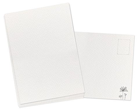 50 Blanko Aquarellpapier Postkarten, weiß im A6 Format, 300g Karton zum selbst gestalten, leere DIY Karten zum Selbstbeschreiben und Selbstbedrucken für Kinder und Erwachsene, klimaneutral