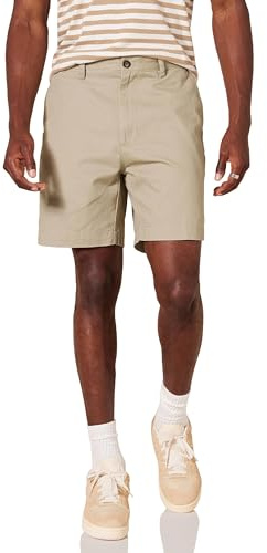 Amazon Essentials Men's Classic-Fit 7 Chino Shorts, Khaki, 36