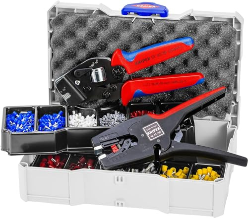 KNIPEX Crimp-Sortiment für Aderendhülsen, 97 90 17 | 1 x 12 42 195, 1 x 97 53 0, 8, 9 x Aderendhülsen Sets 265 mm
