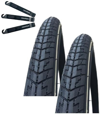 2 x Rexway Dart Pannenschutz Fahrradreifen Schwarz mit Reflex 32-622 (28 x 1,25) inkl. maxxi4you Reifenheber